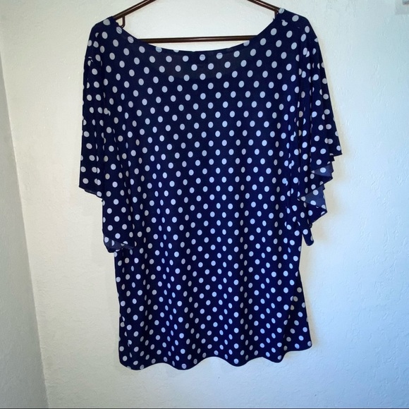 Star Vixen Navy Polka Dot Blouse - Picture 7 of 8